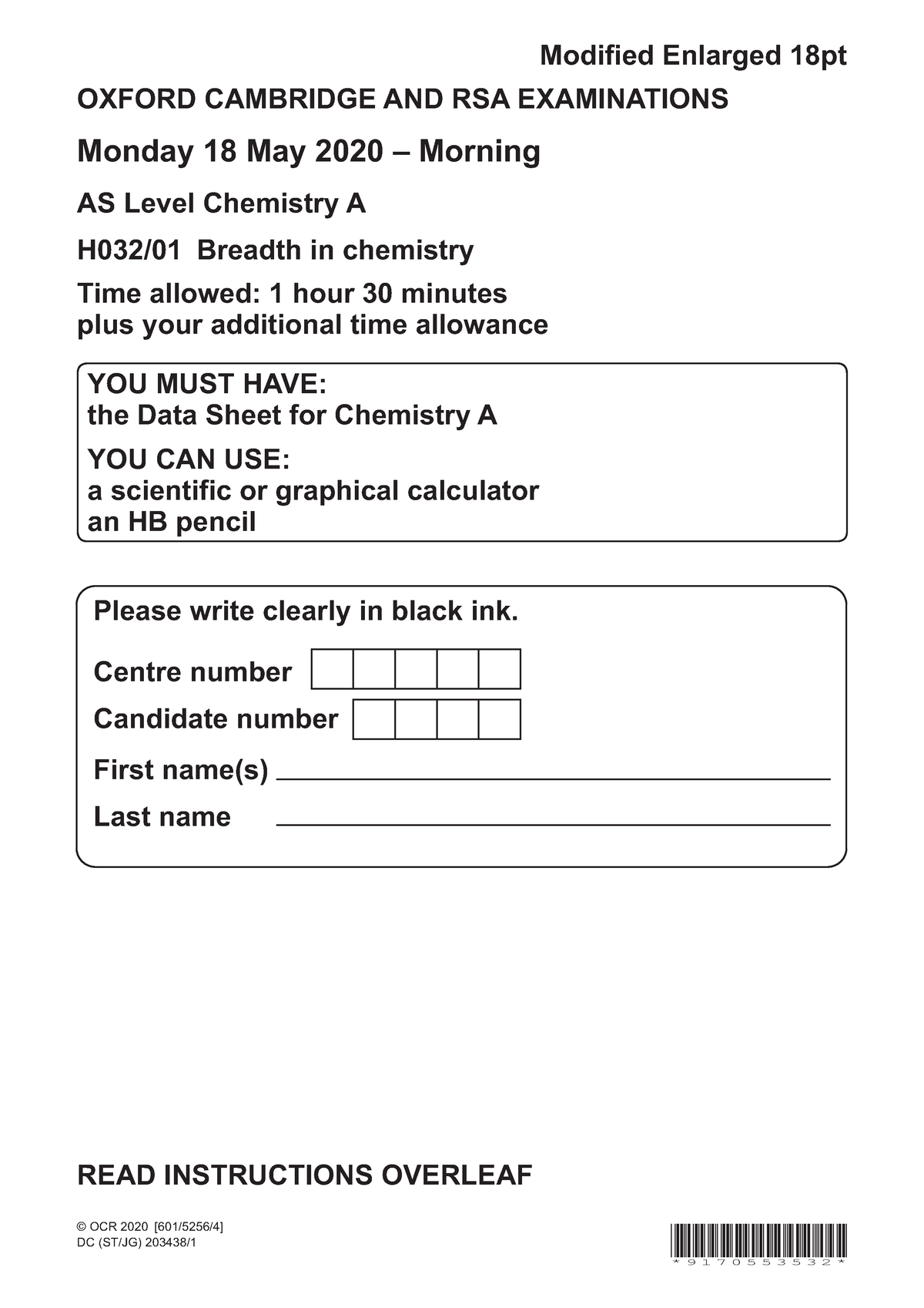 H032-01 QP A4 18pt Nov20 - READ INSTRUCTIONS OVERLEAF Modified Enlarged ...