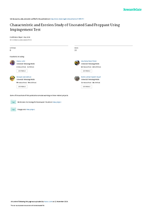 1 Characteristicof Sand Proppantusing Impingement Test Icgsce 2018 Studocu