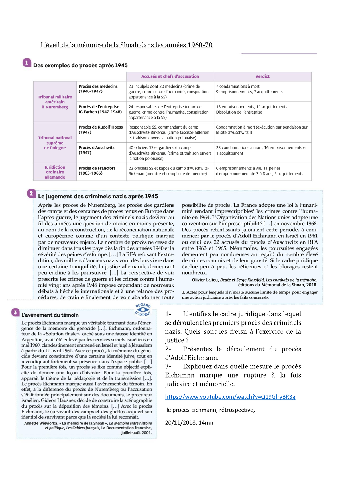 Fiche Activités Thème Conclusif - L’Èveil De La MÈmoire De La Shoah ...