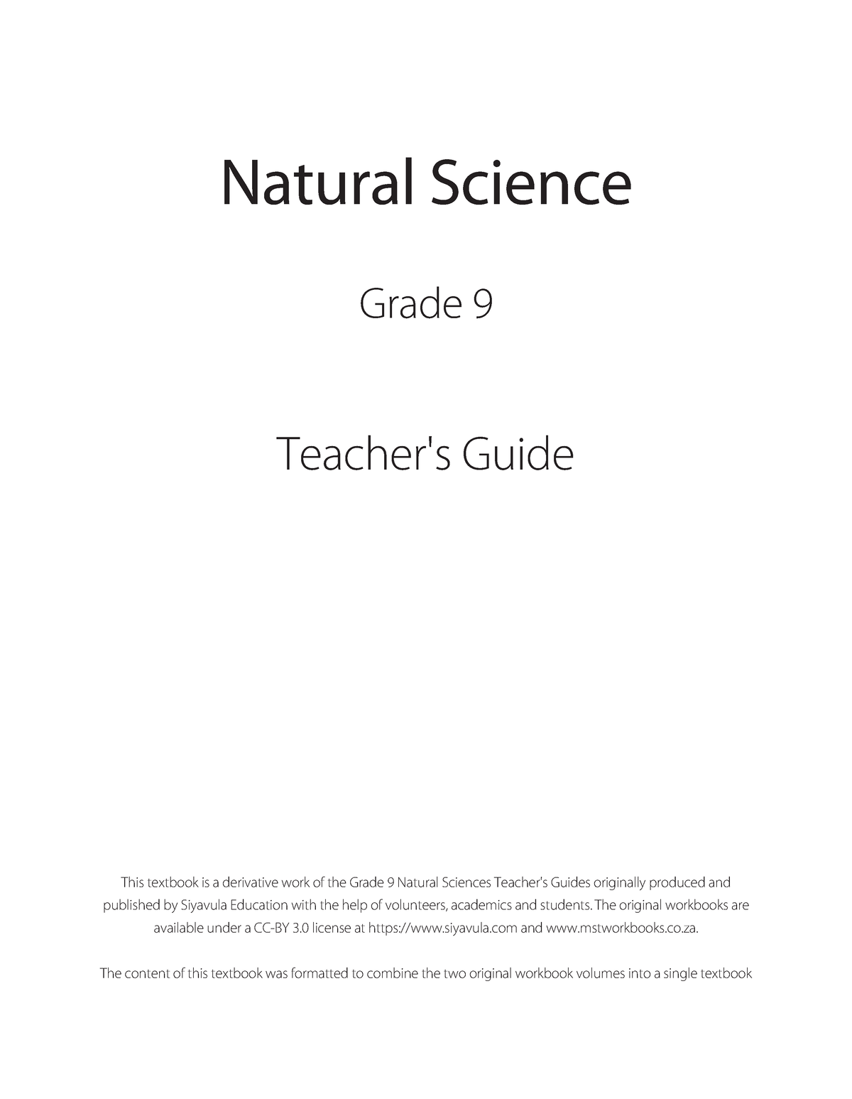 natural science grade 9 assignment