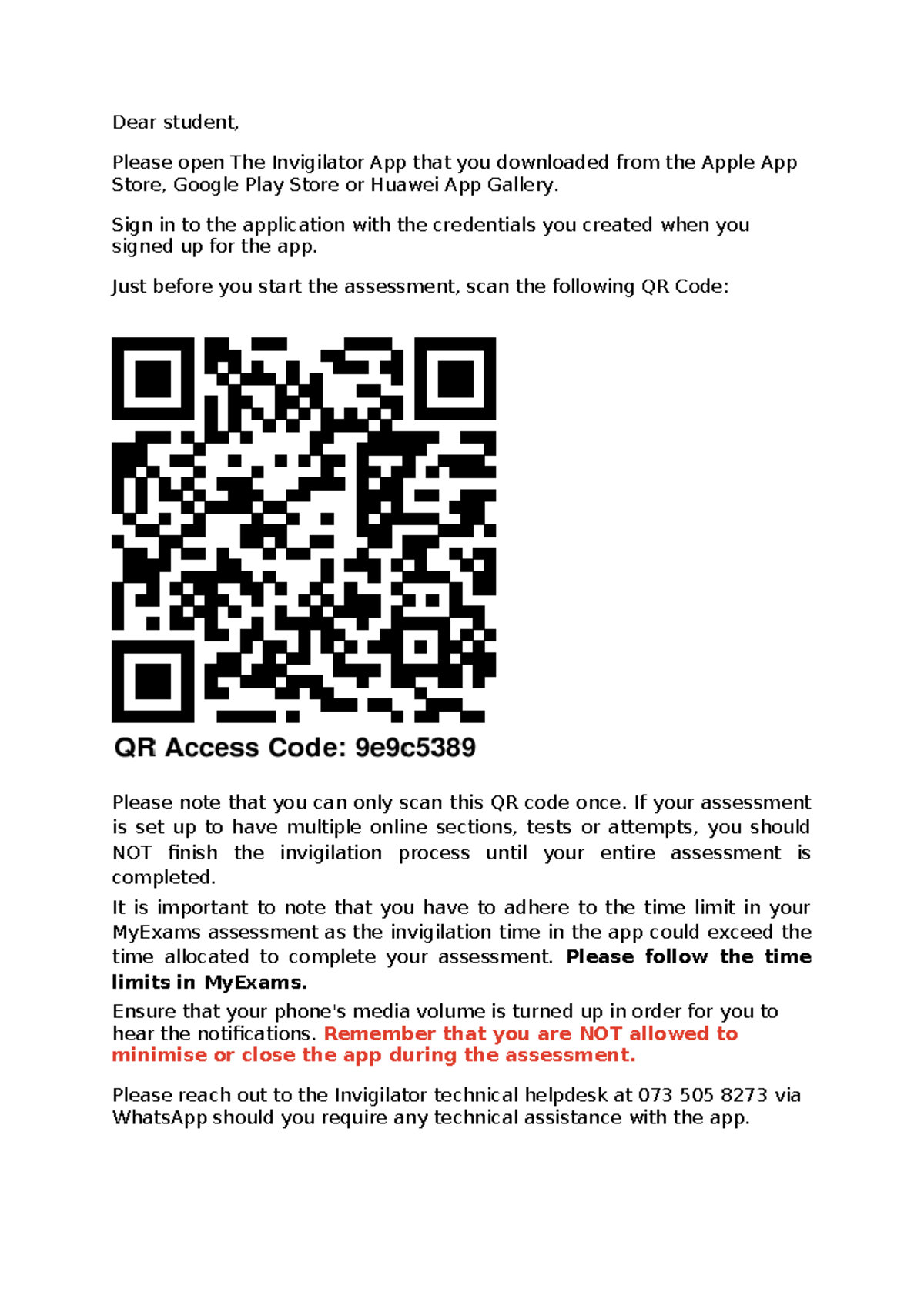 MCQ QR code and instructions - for My Exams-ZUL1507 nst2601 final notes ...