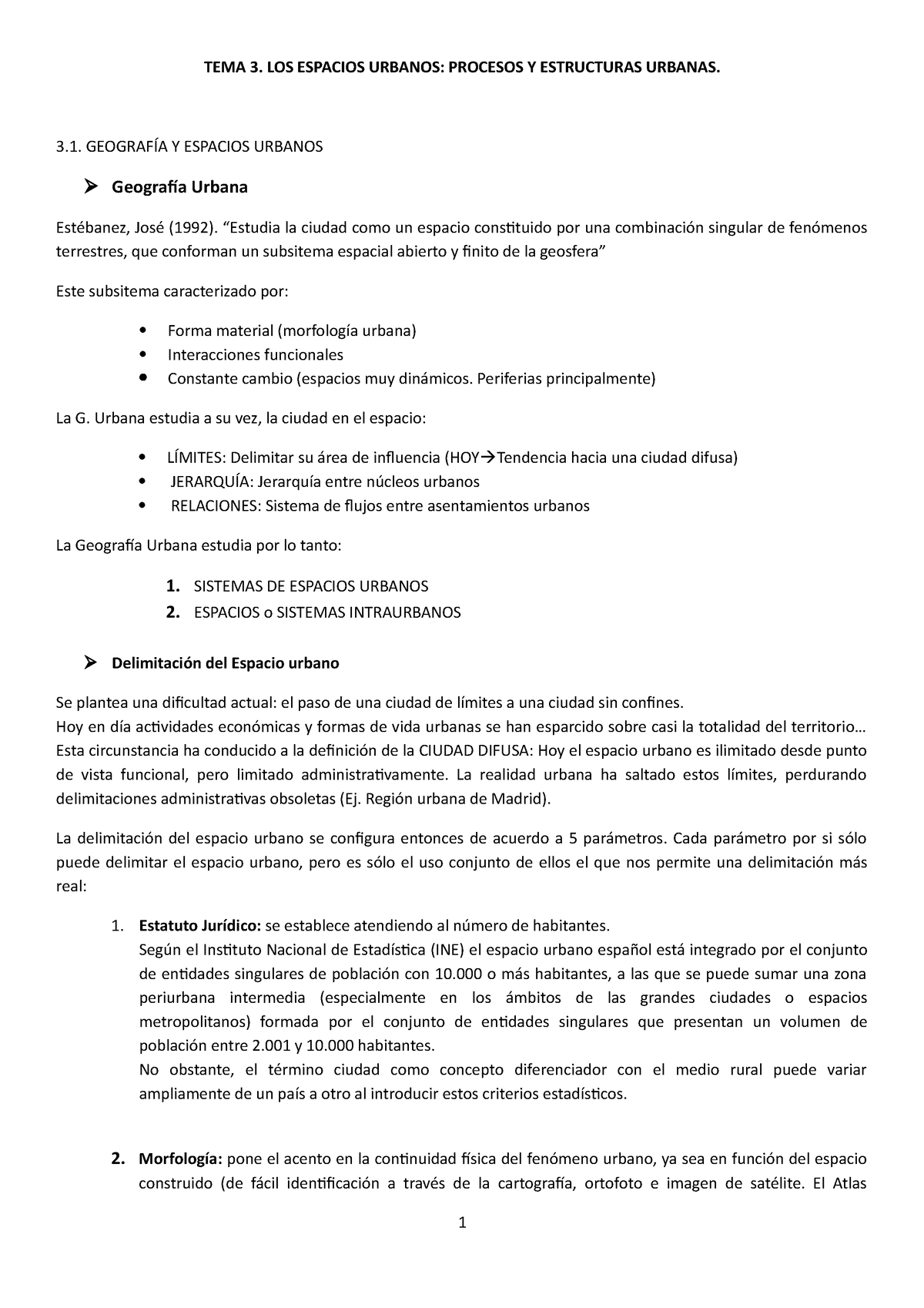 T3. LOS Espacios Urbanos. Procesos Y Estructuras Urbanas - TEMA 3. LOS ...