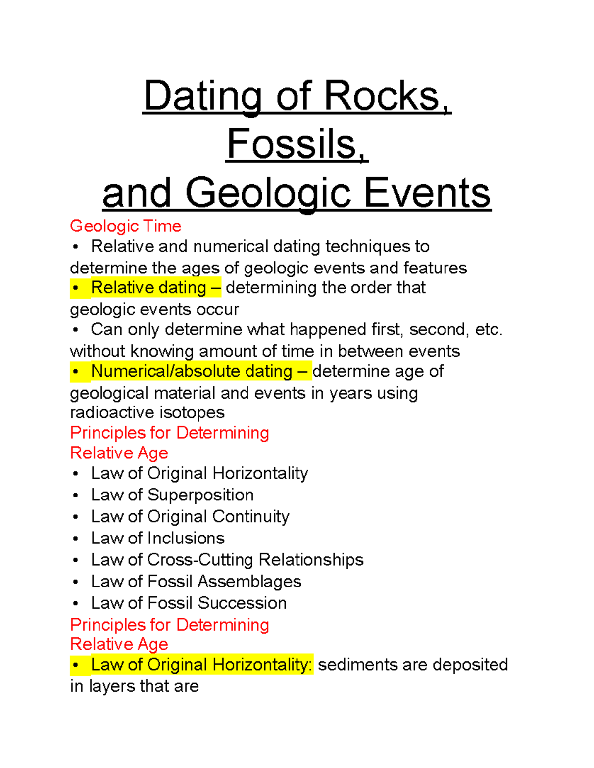 Dating Of Rocks, Fossils, And Geologic Events - Dating Of Rocks ...