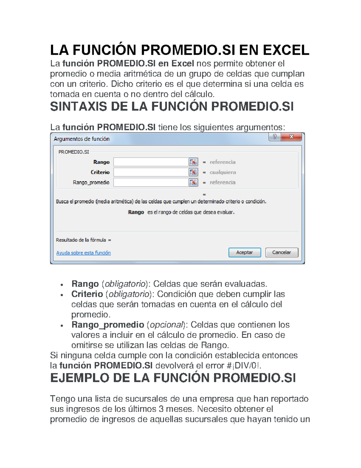 LA Función Promedio - LA FUNCIÓN PROMEDIO EN EXCEL La función PROMEDIO ...