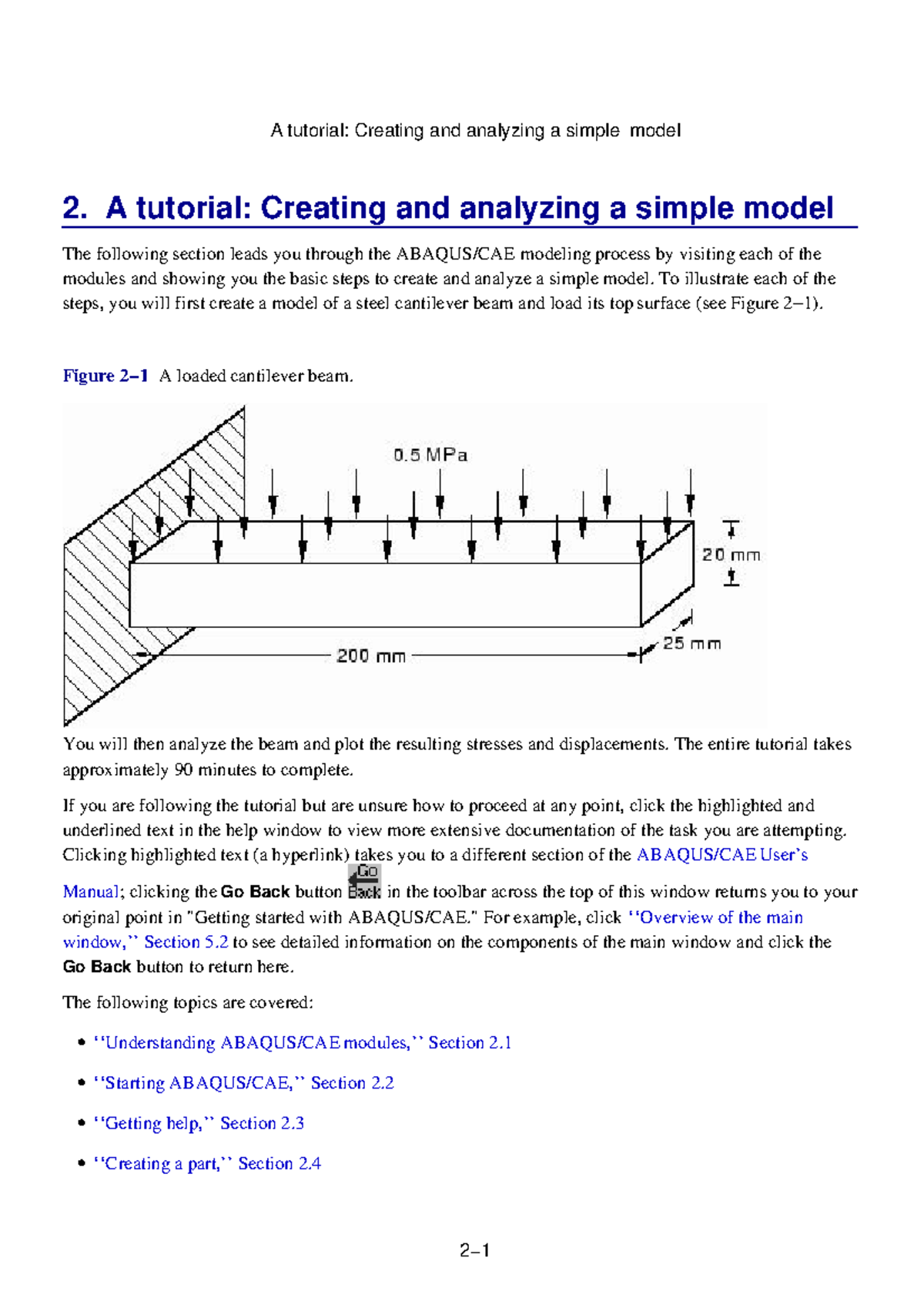 Lecture 6-Tutorial Abaqus 1 - 2. A tutorial: Creating and analyzing a ...