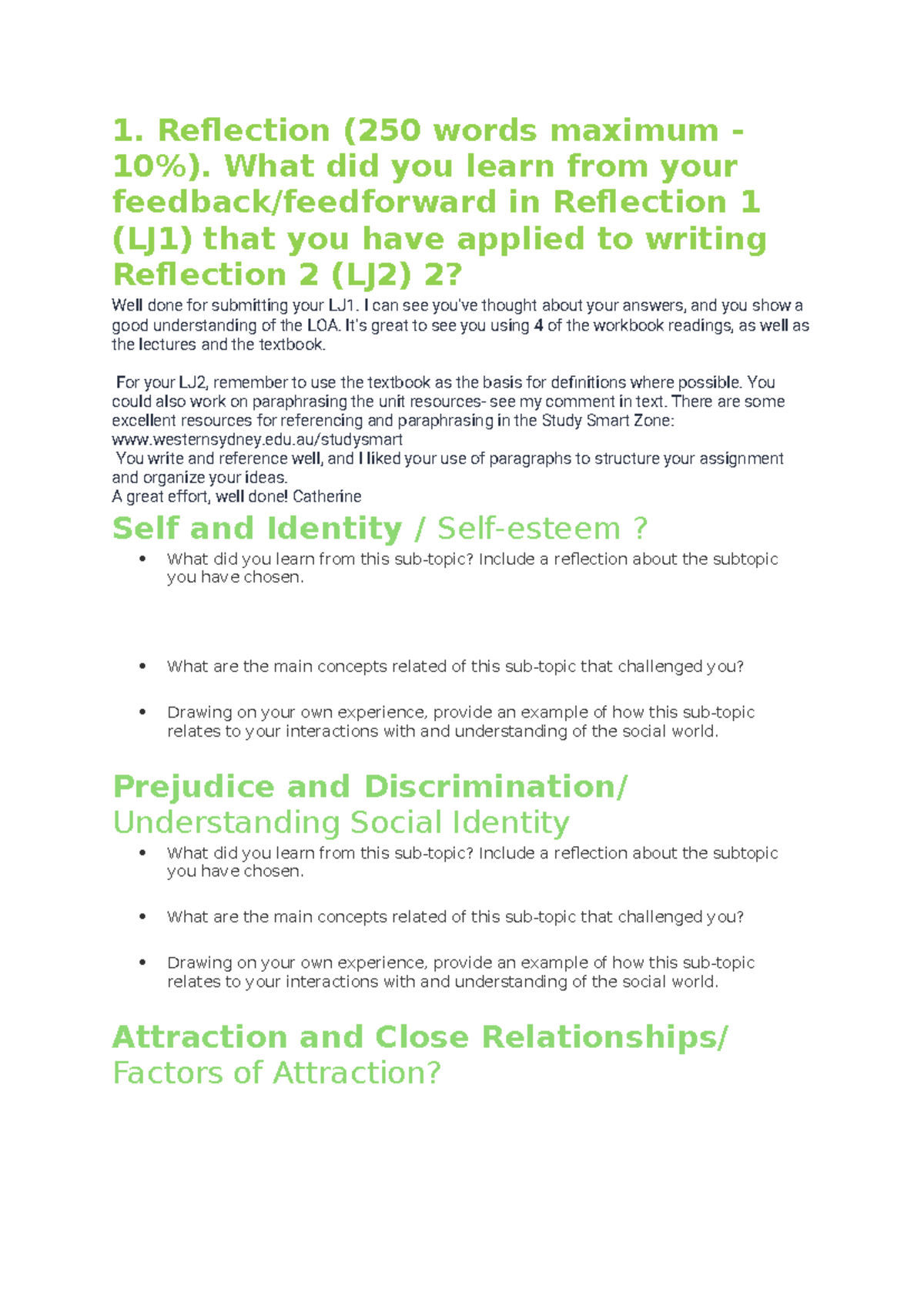 Ind society ref 2 final doc - 1. Reflection (250 words maximum - 10% ...