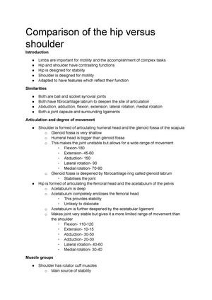 Pdf Biomechanical Aspects Of Shoulder And Hip Articulations A Comparison Of Two Ball And Socket Joints