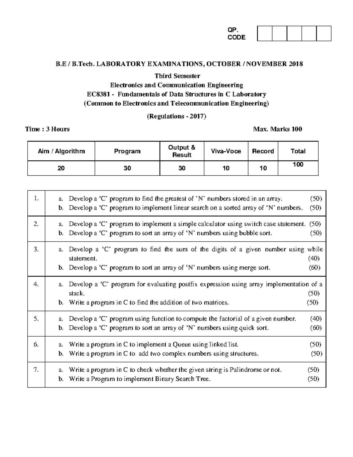 EC8381-ND18-Set1 - Nil - B / B. LABORATORY EXAMINATIONS, OCTOBER ...