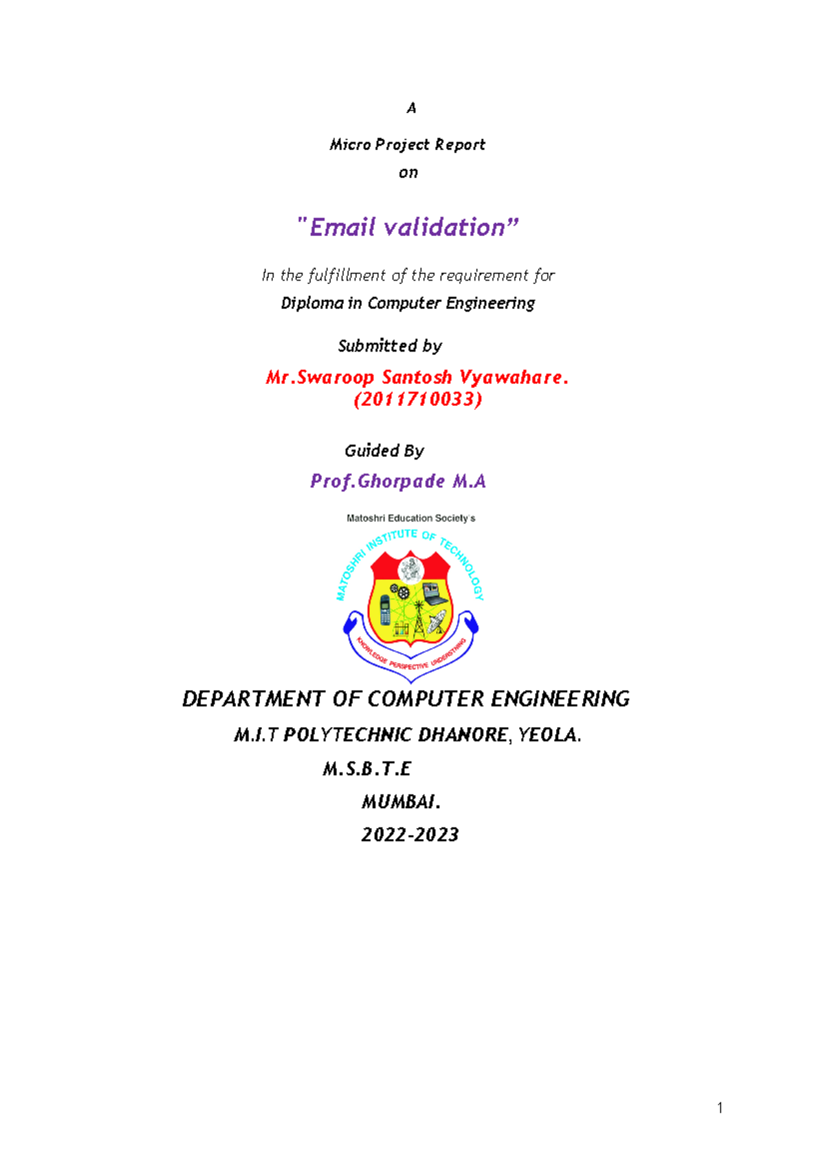 CSS SWA - micro project - A Micro Project Report on 