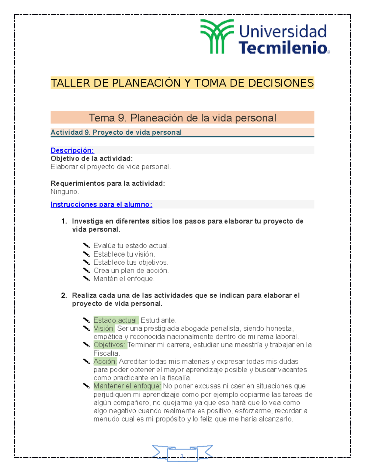 Taller de planeación y toma de decisiones act 9 - TALLER DE PLANEACIÓN ...