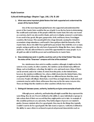 Cultural Anthropology Chapter 11 - Kayla Scranton Nov. 10th, 2021 