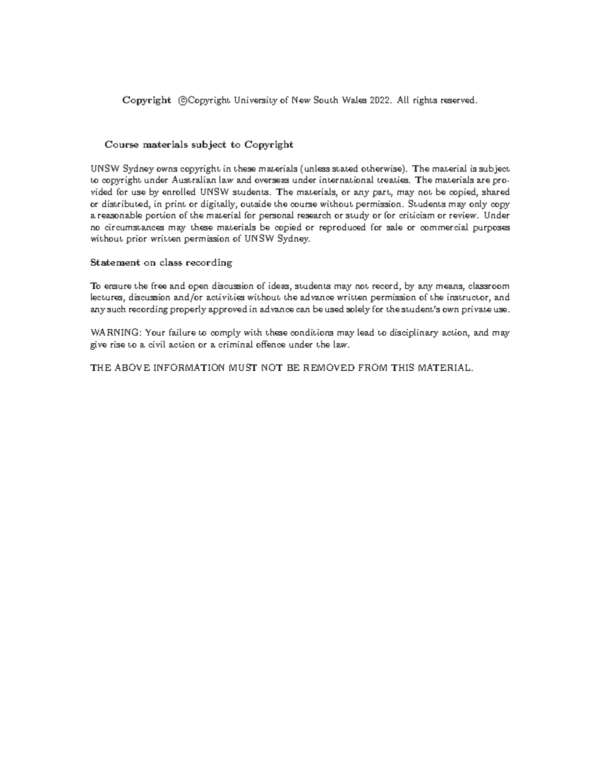 COMM5005 Assignment - Copyright ©cCopyright University of New South ...