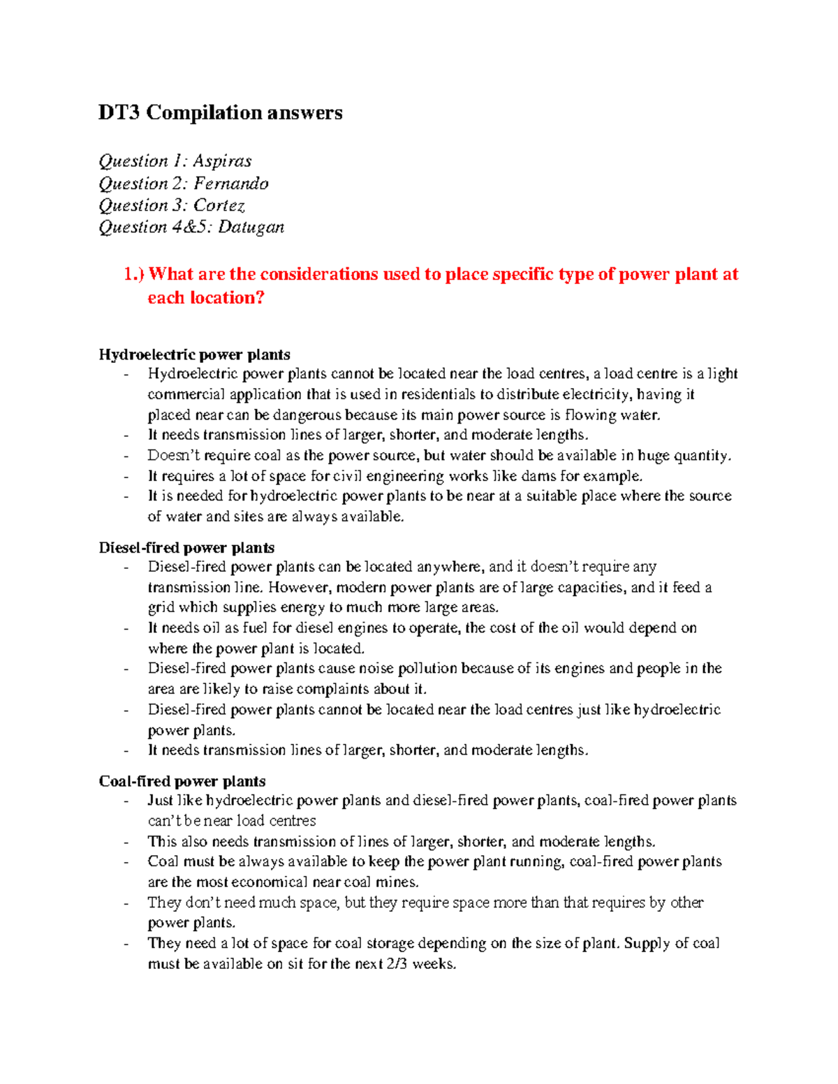 DT3 PART1 Groupings - Includes questions and answers related to energy ...