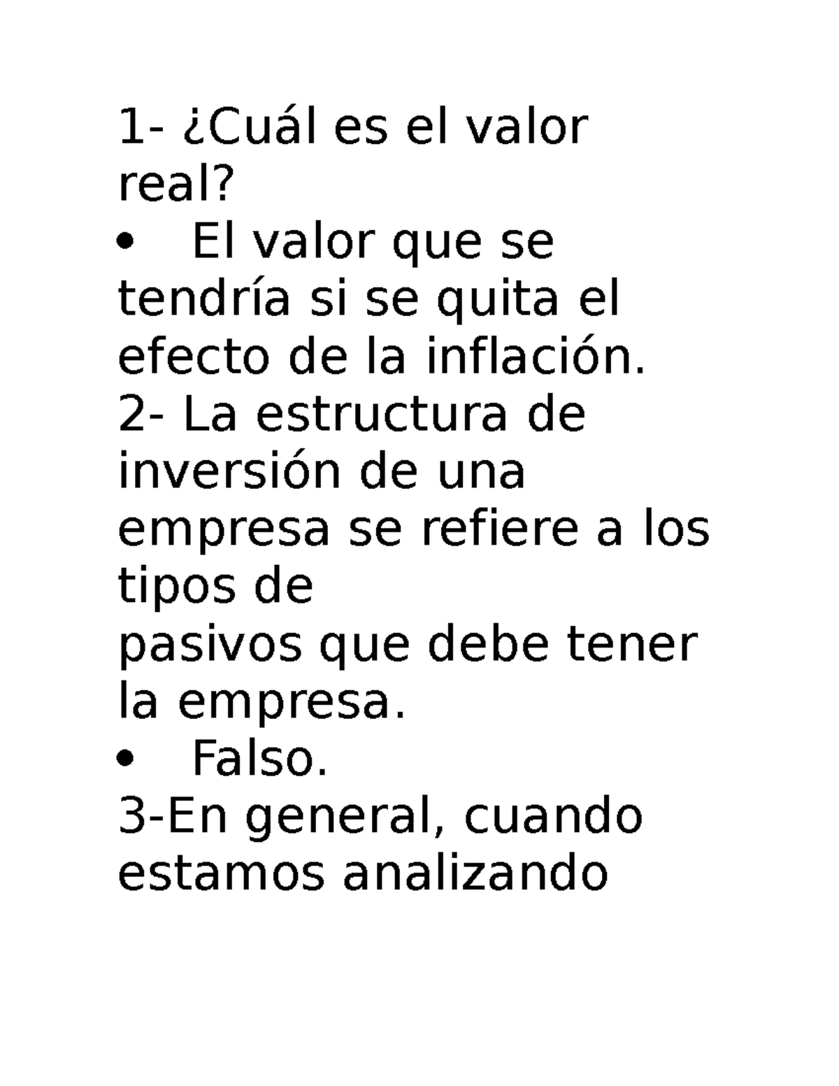 Nuevo Documento de Microsoft Word - 1- ¿Cuál es el valor real? El valor ...