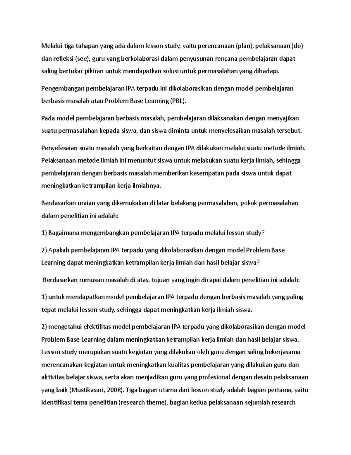 Melalui tiga tahapan yang ada dalam lesson study - Pengembangan ...