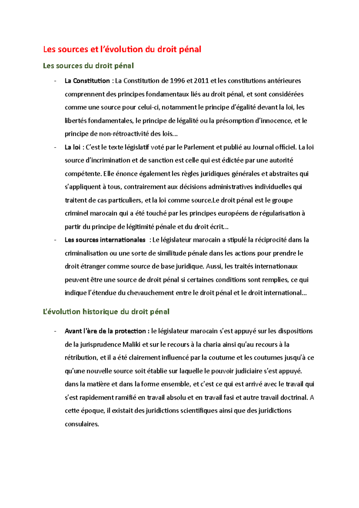 Les sources du droit pénal - Les sources et l’évolution du droit pénal ...