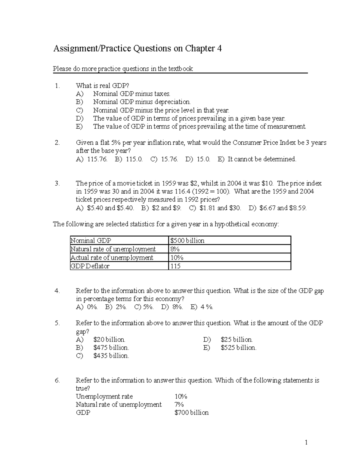 assignment chapter 4 pre learning assessment (practice)