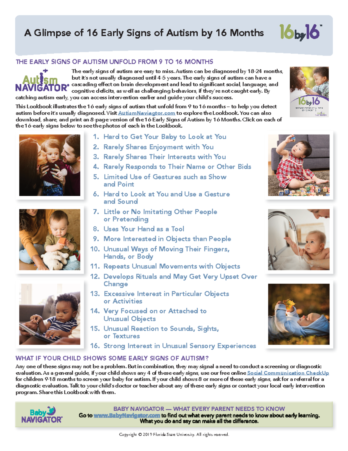 16 Early Signs of Autism by 16 Months glimpse A Glimpse of 16 Early