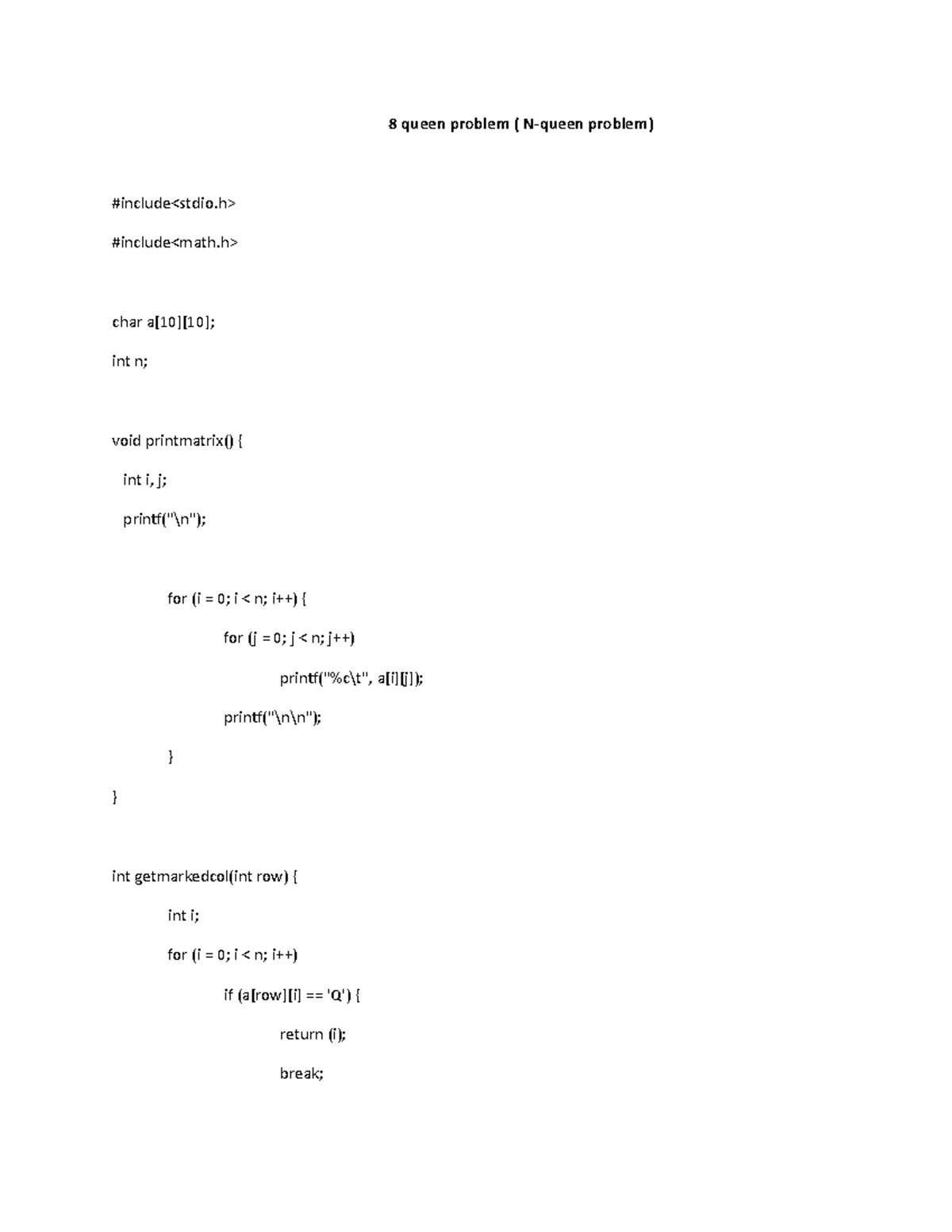 Backtracking -8 queen problem - 8 queen problem ( N-queen problem) # ...