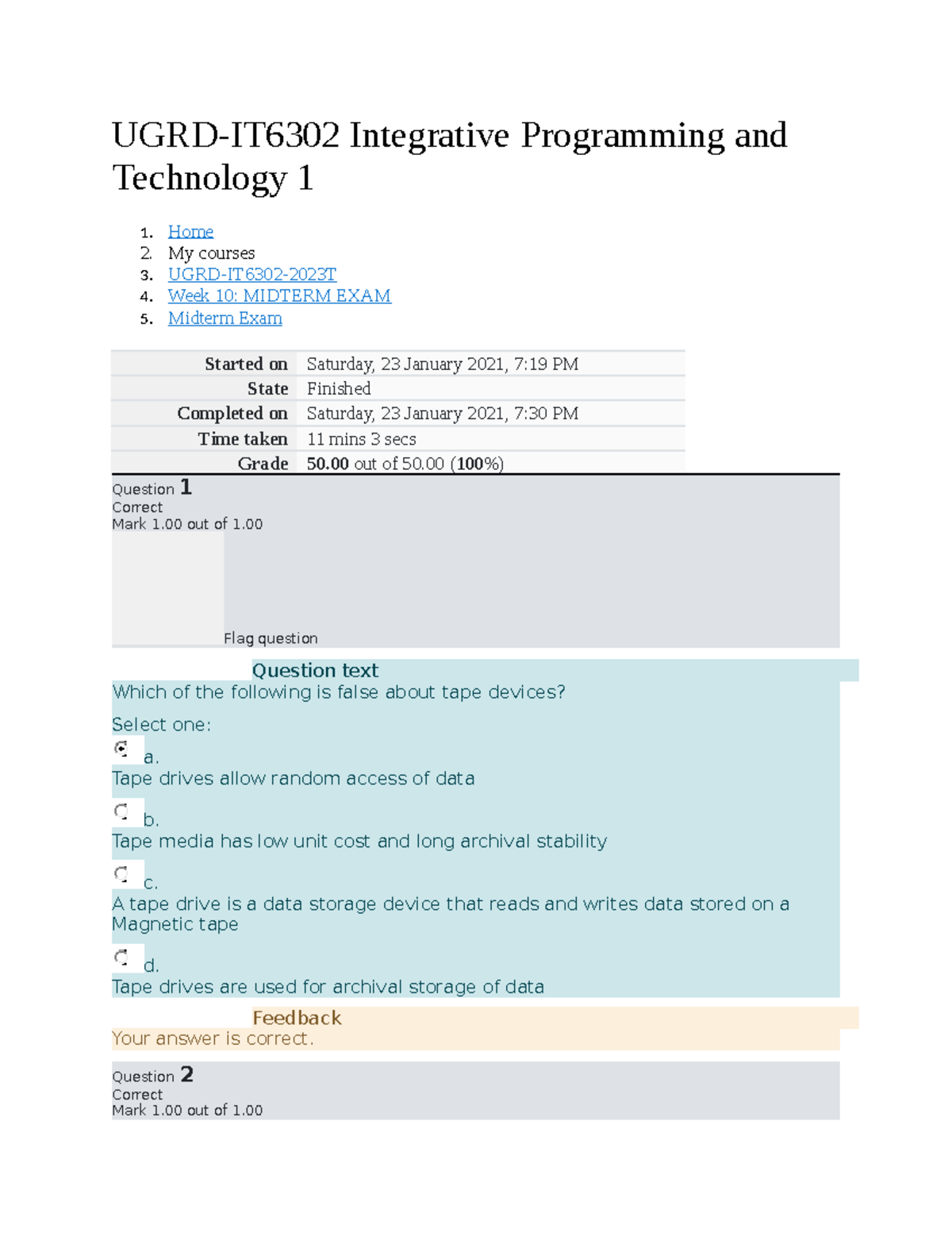 Integrative Programming Midterm Exam - UGRD-IT6302 Integrative ...