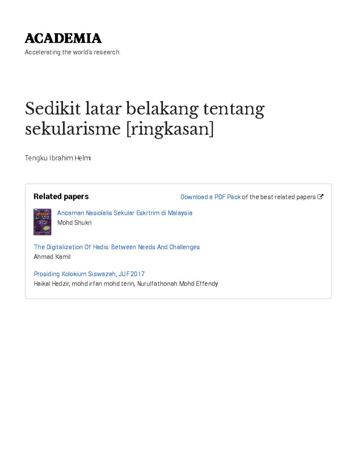 Definisi Sekularisme Dan Sejarah Perkembangan - Accelerating The World ...