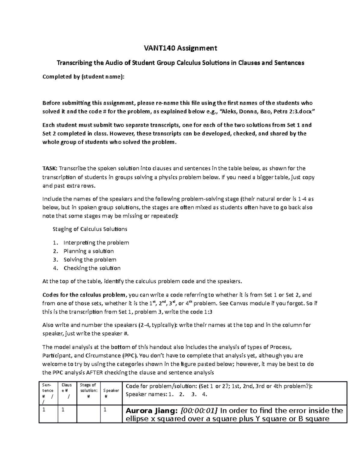 1 Transcribing calculus solutions into clauses-1 - VANT140 Assignment ...