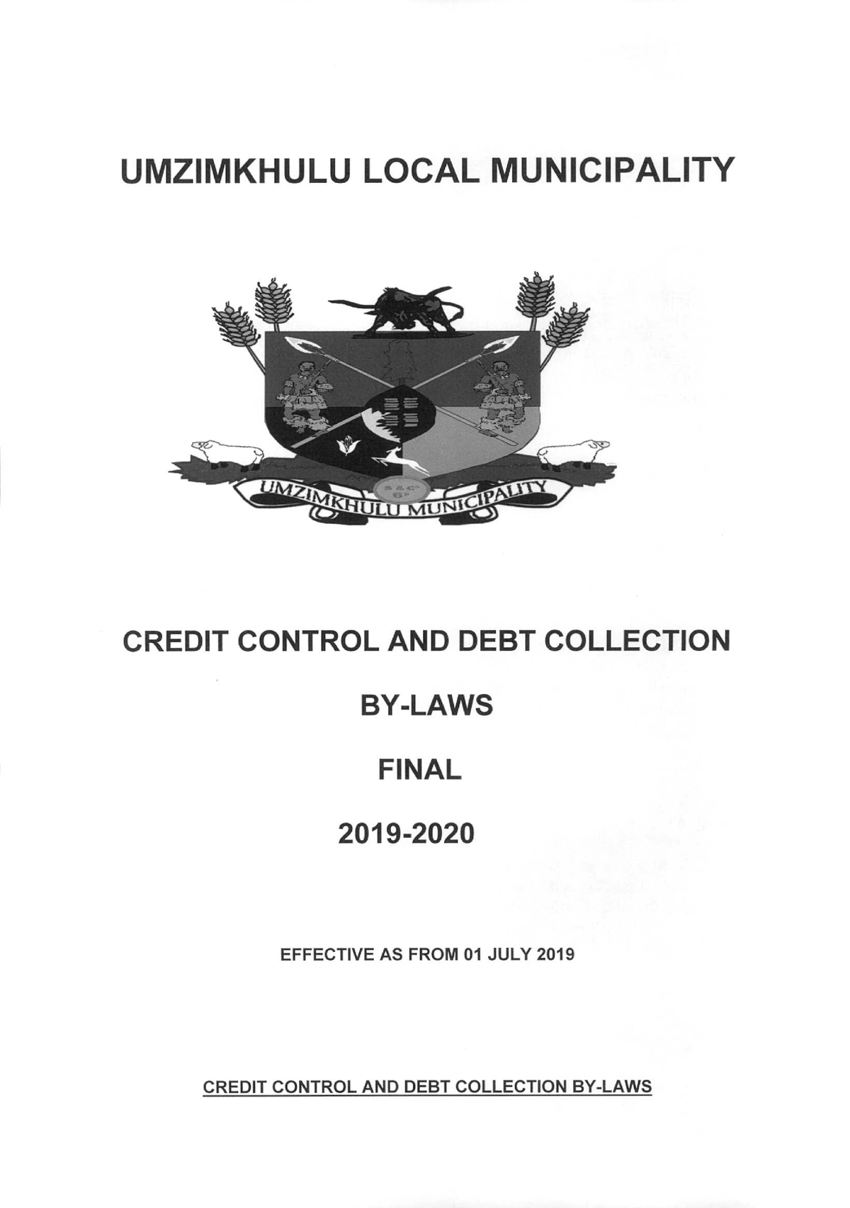 Credit Control And Debt Collection Bylaws 2019-20 - Fac1503 - Studocu