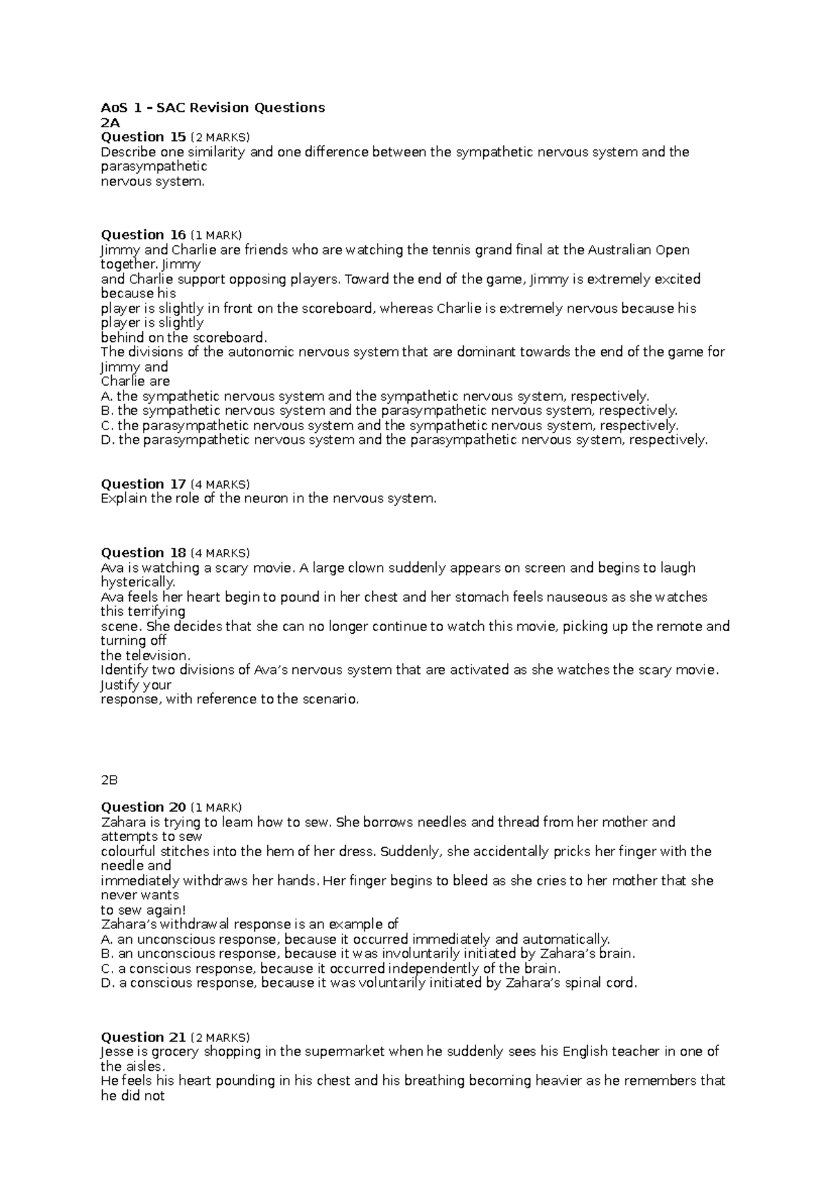 Ao S 1 SAC revision questions - AoS 1 – SAC Revision Questions 2A ...