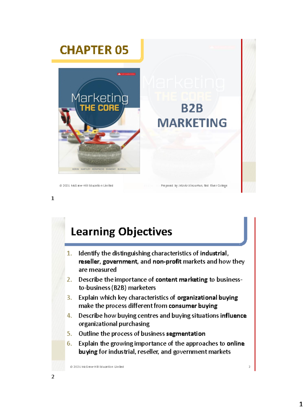 Chapter 5 B2B Marketing - Prepared by: Maria Vincenten, Red River ...