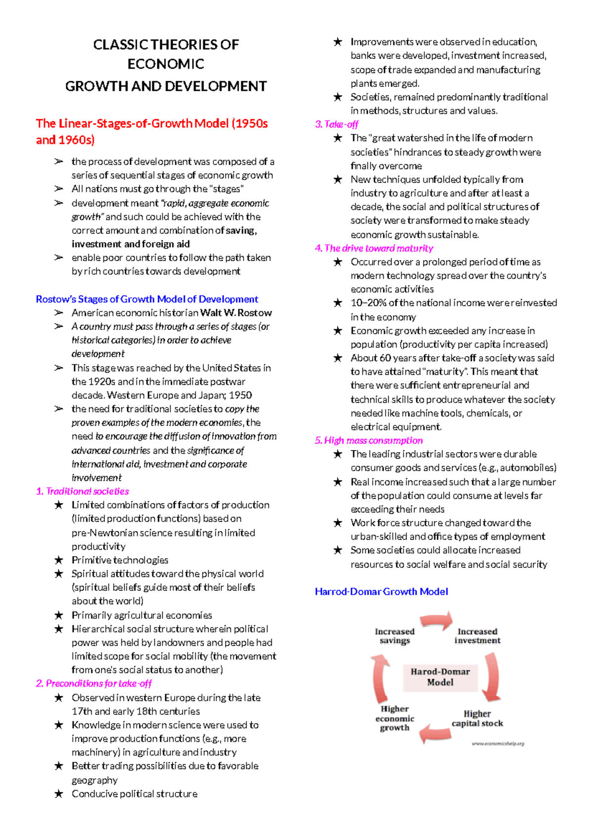 Econdev Module 3 Notes - CLASSIC THEORIES OF ECONOMIC GROWTH AND ...