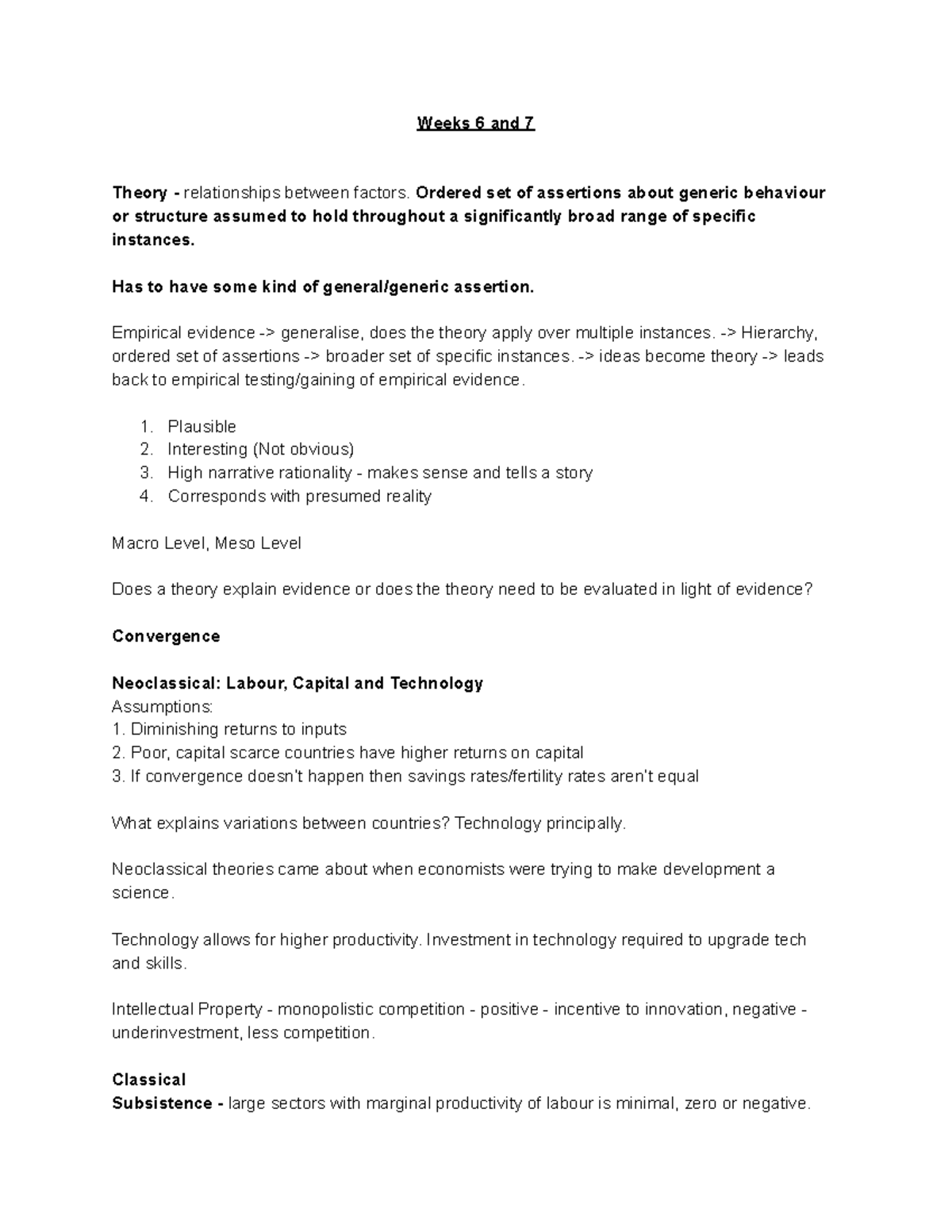 Weeks 6 and 7 - Lecture notes 6, 7 - Weeks 6 and 7 Theory ...