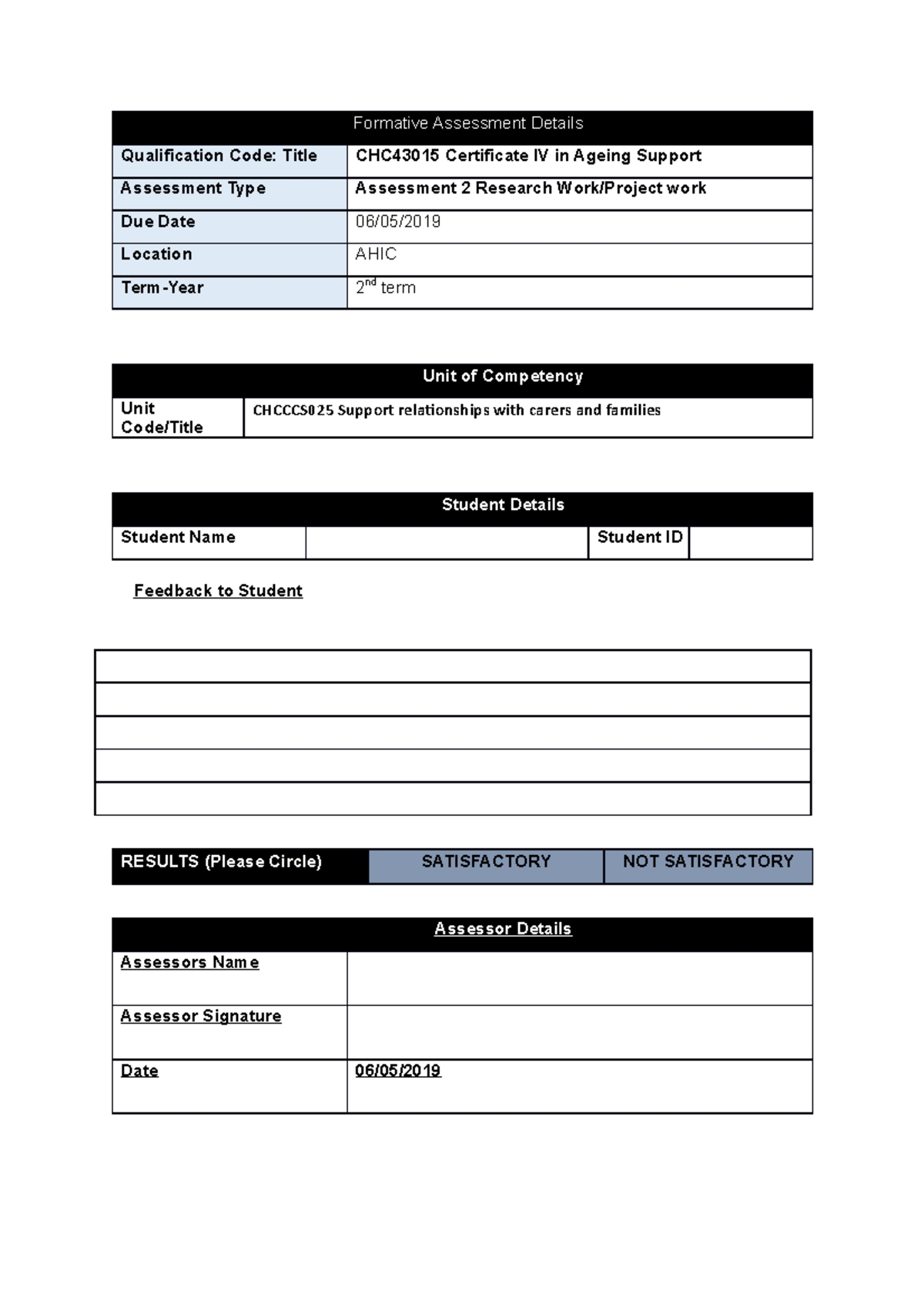 Assessment 4 practice materials - Formative Assessment Details ...