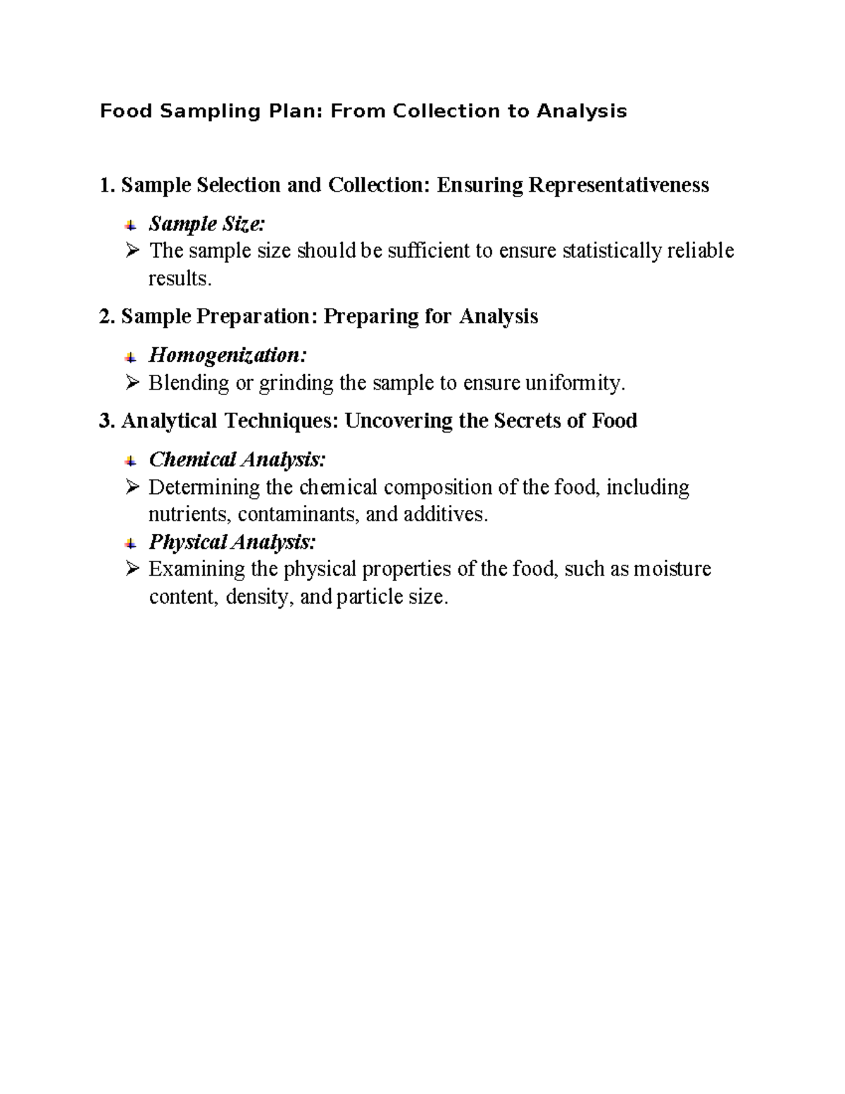 Food Sampling Plan - Entrepreneurship - Food Sampling Plan: From ...
