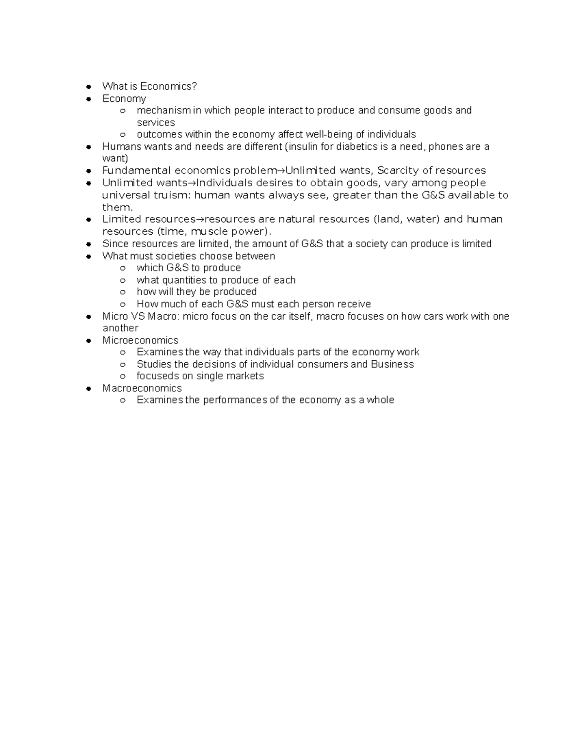 What is Economics - class notes for international business - What is ...