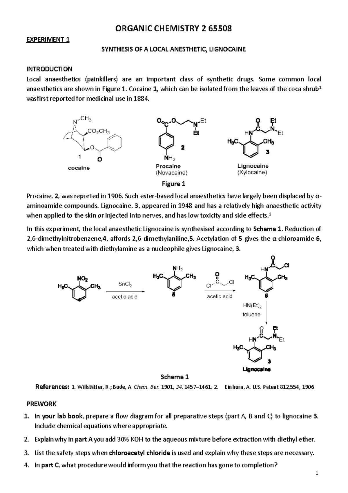 Experiment 1 - Practical 1 For Organic Chemistry 2 - 1 ORGANIC ...