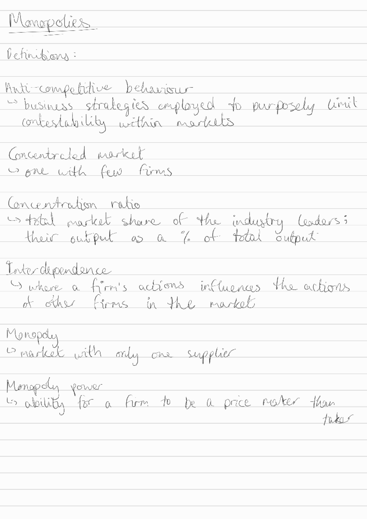 Monopolies as level aqa economics notes - Monopolies Definitions ...