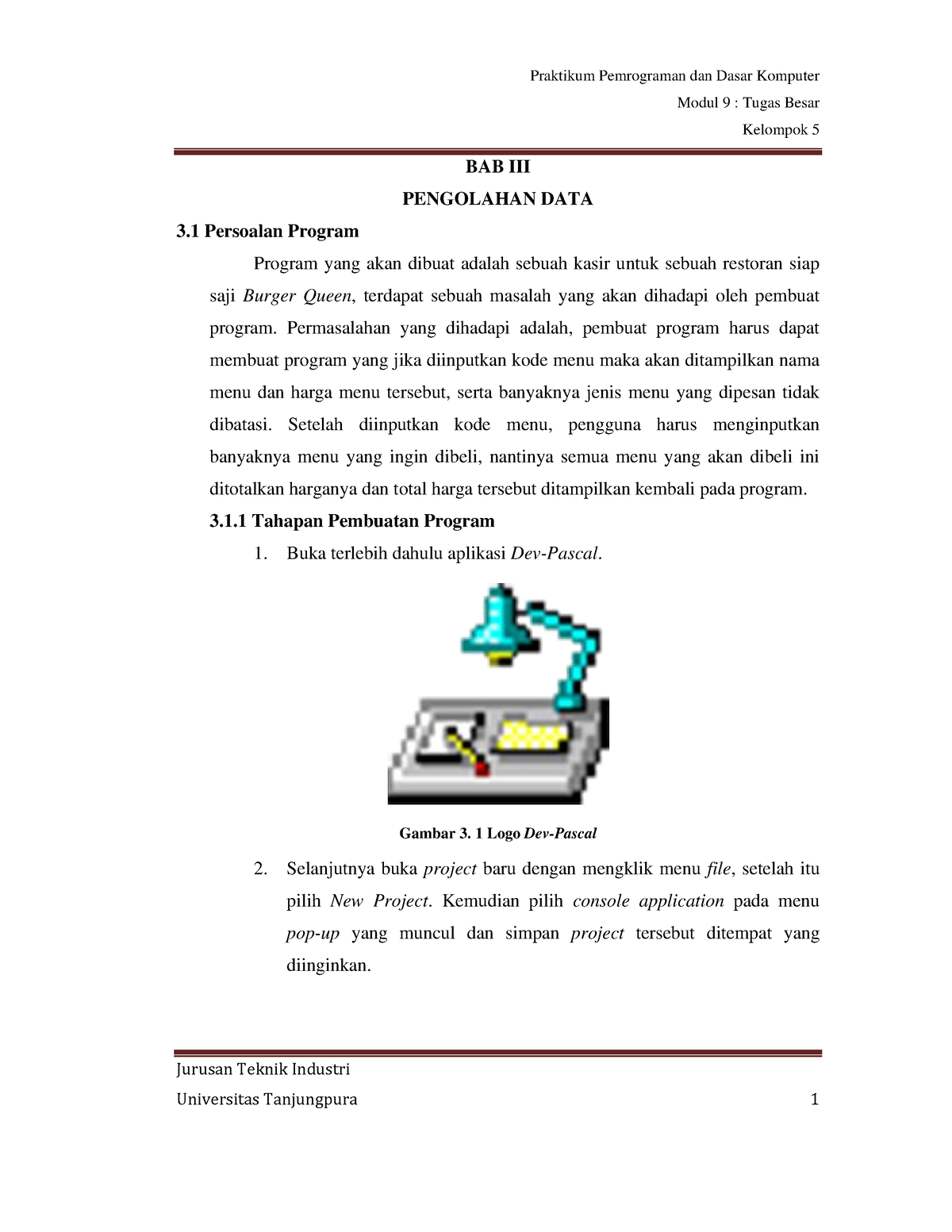 Bab 3 Prak. Pemrograman Dan Dasar Komputer Modul TB - Modul 9 : Tugas ...