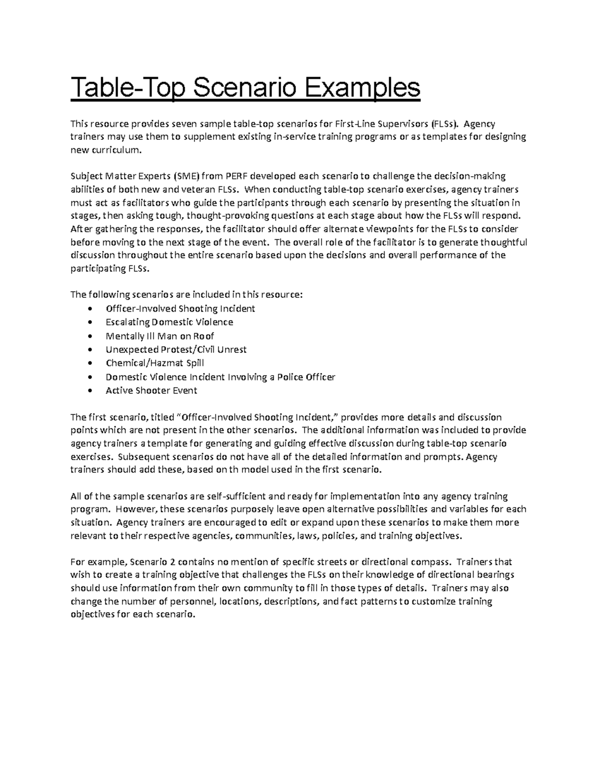 All Scenarios Hsubdnxy TableTop Scenario Examples This resource