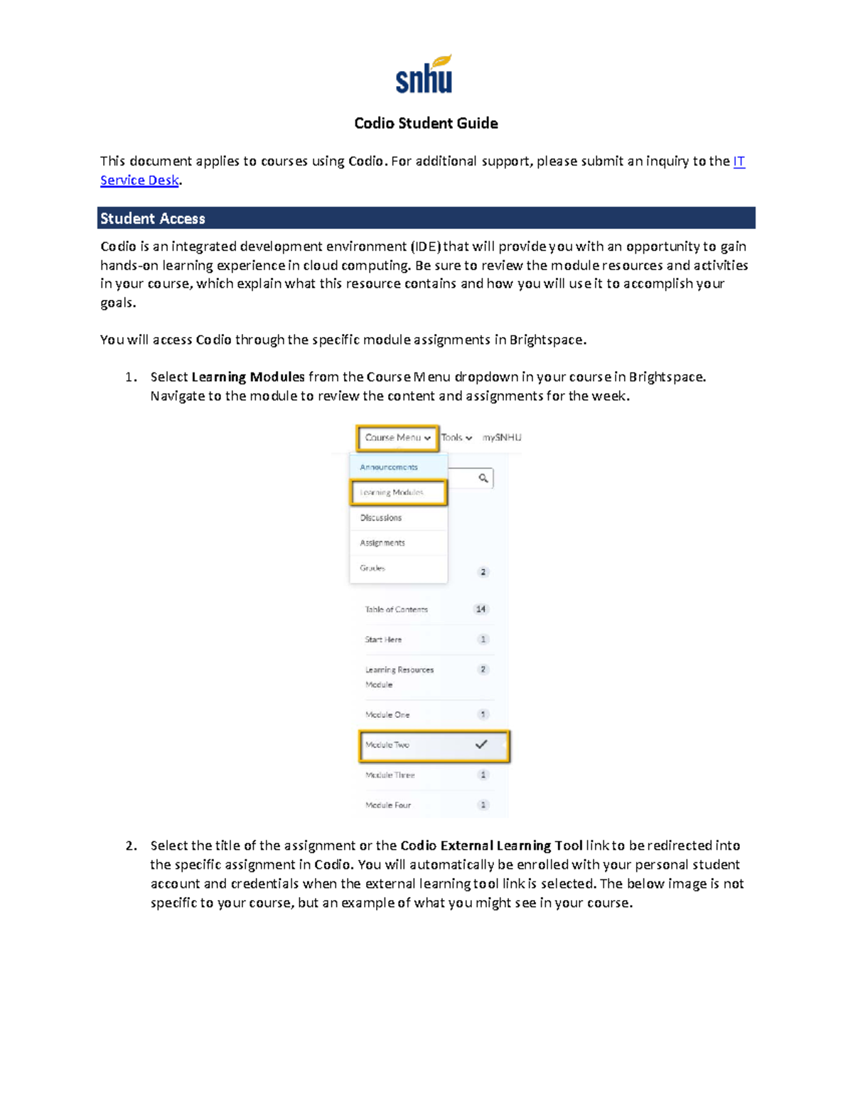 Codio Student Guide - DAD - Codio Student Guide This document applies ...
