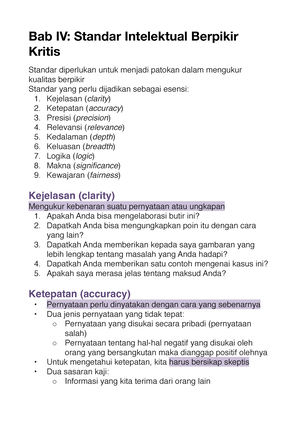 Arti Dan Keutamaan Berpikir Kritis - Bab II: Arti Dan Keutamaan ...