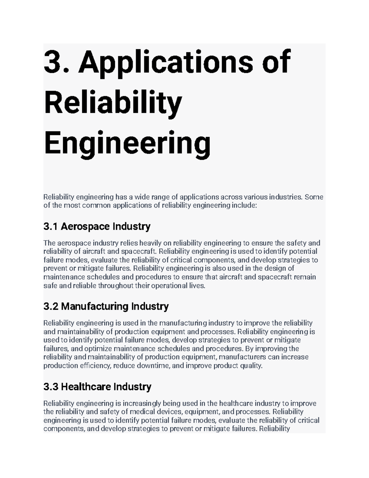 Reliability Engineering 3-4 - 3. Applications Of Reliability ...