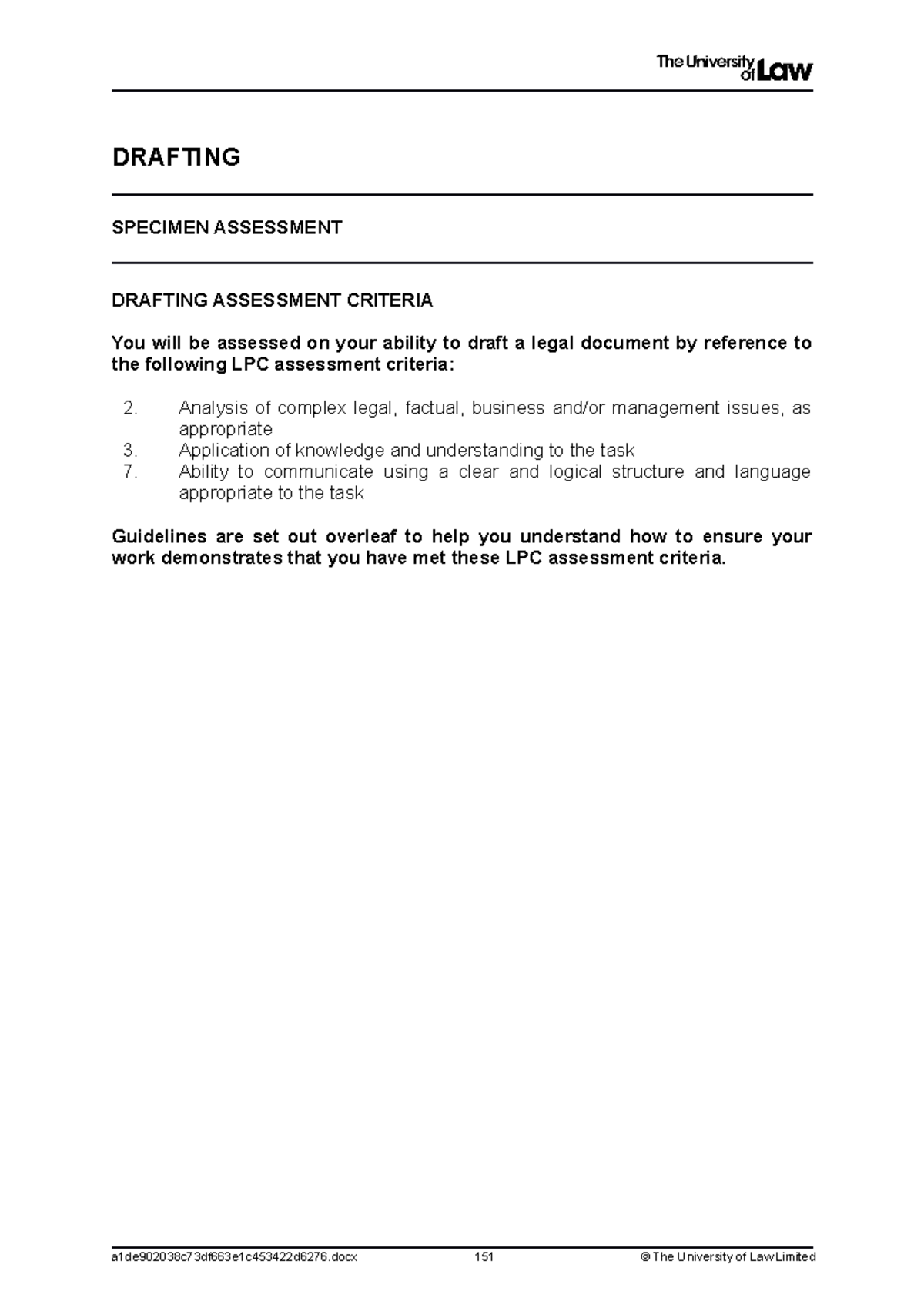 2223 ipp drafting ce01 specimen assessment t - DRAFTING SPECIMEN ...