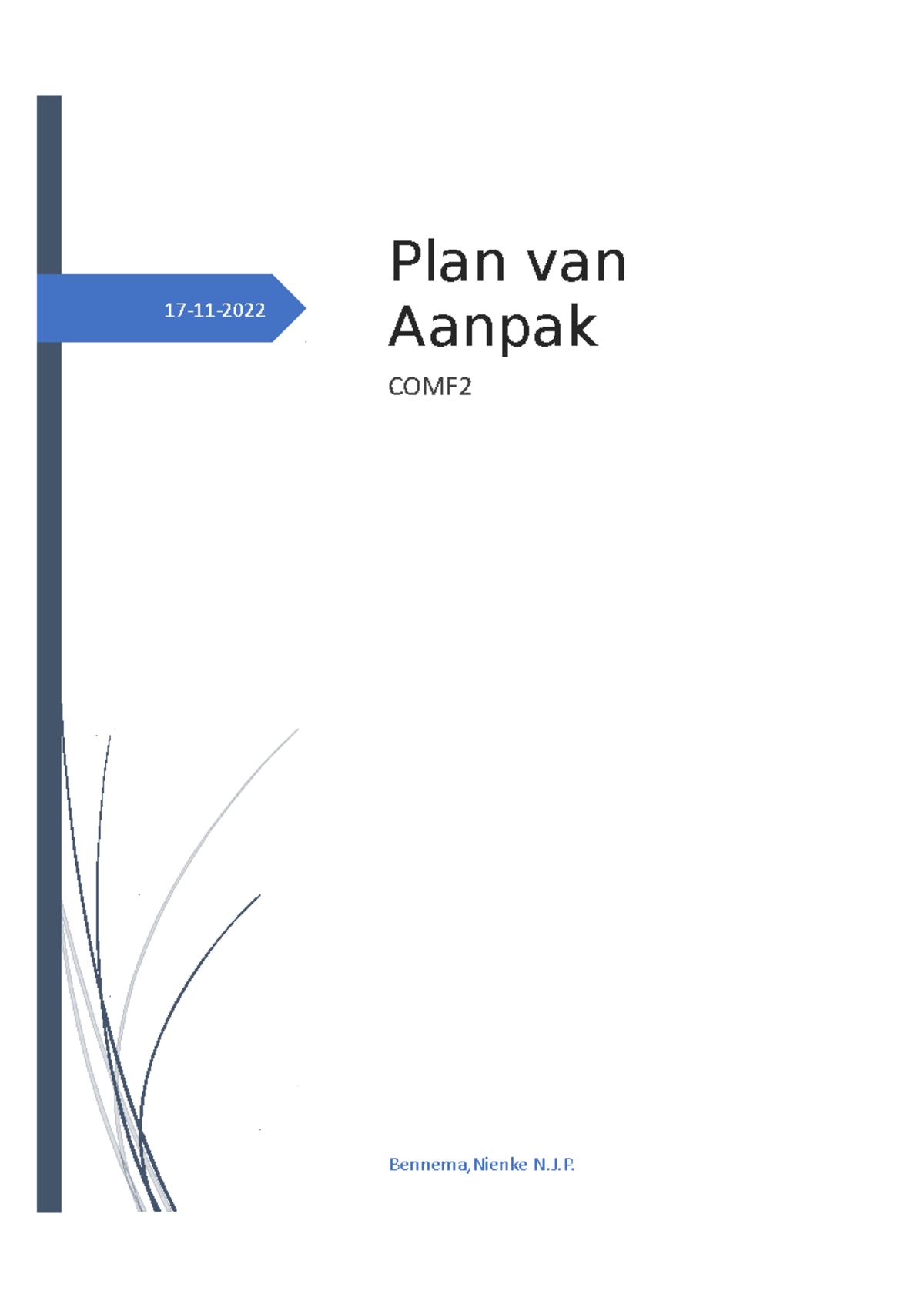 PVA Com - Plan Van Aanpak, Verpleegkunde, Communicatie, Leerjaar 1 ...