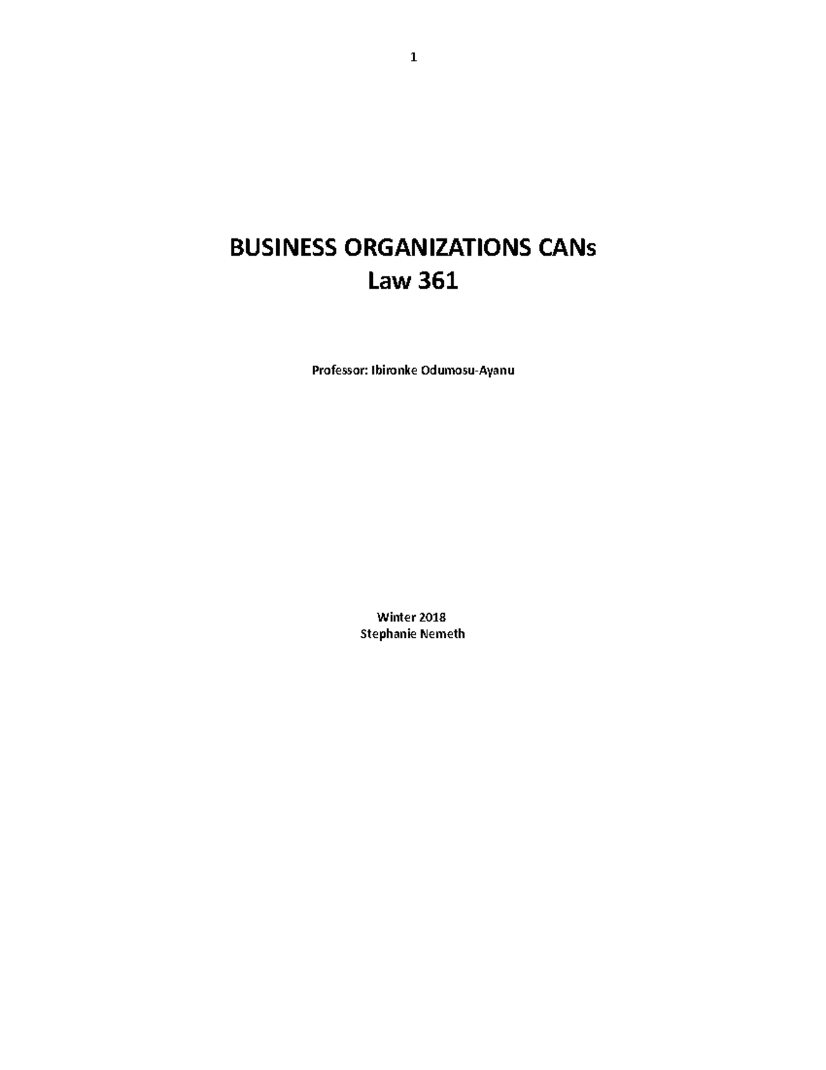 (Odomosu) BUSINESS ORGANIZATIONS CANs Law