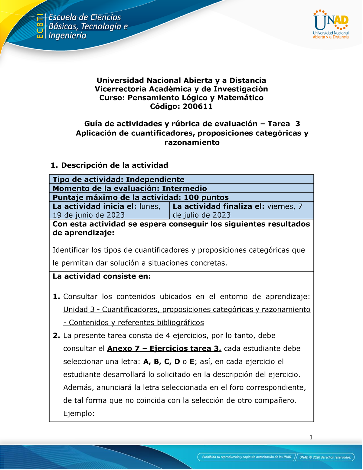 Tarea 3 - Aplicación De Cuantificadores, Proposiciones Categóricas Y ...