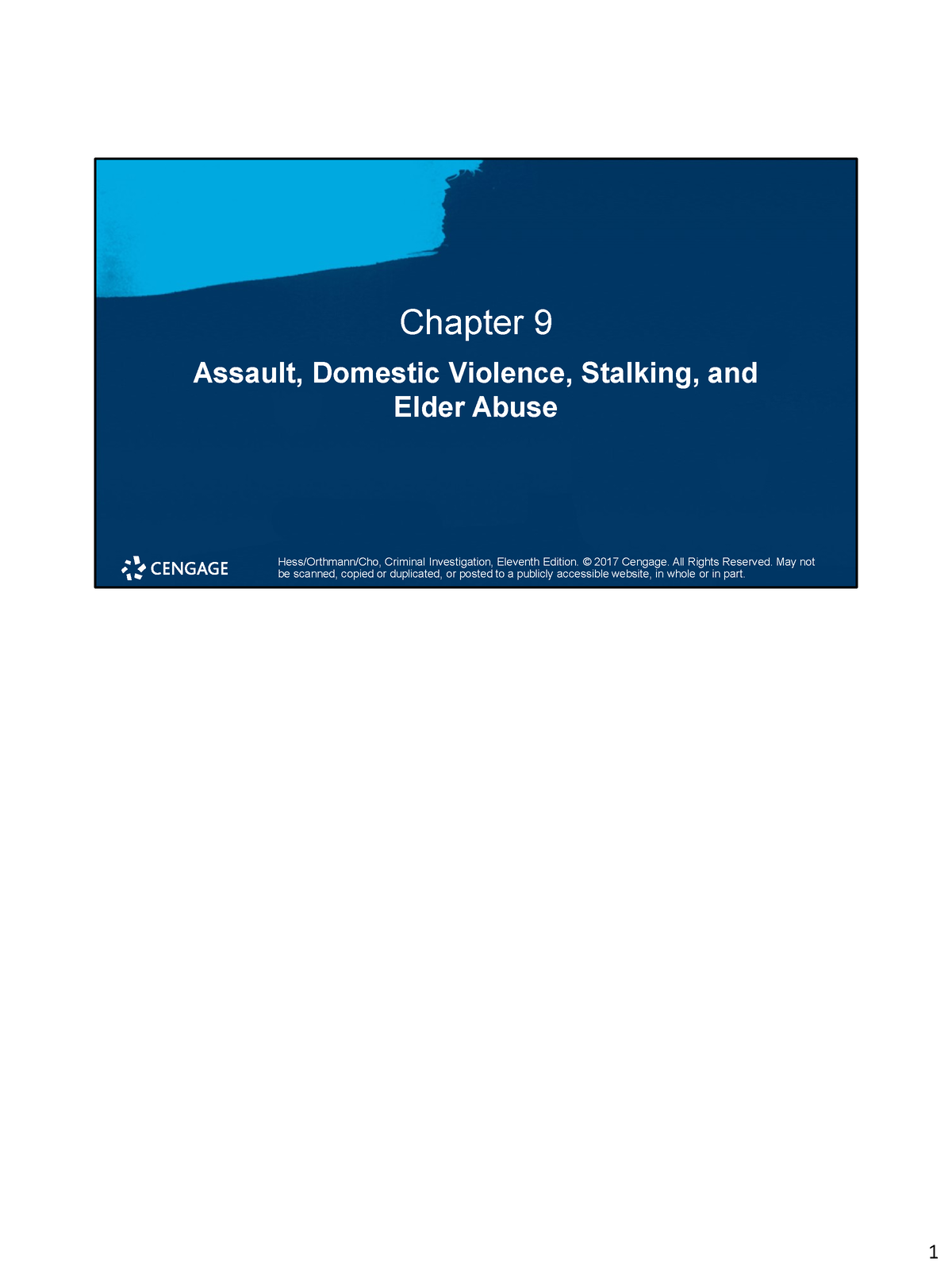 Ch. 9 Powerpoint Criminal Investigation - Chapter 9 Assault, Domestic ...