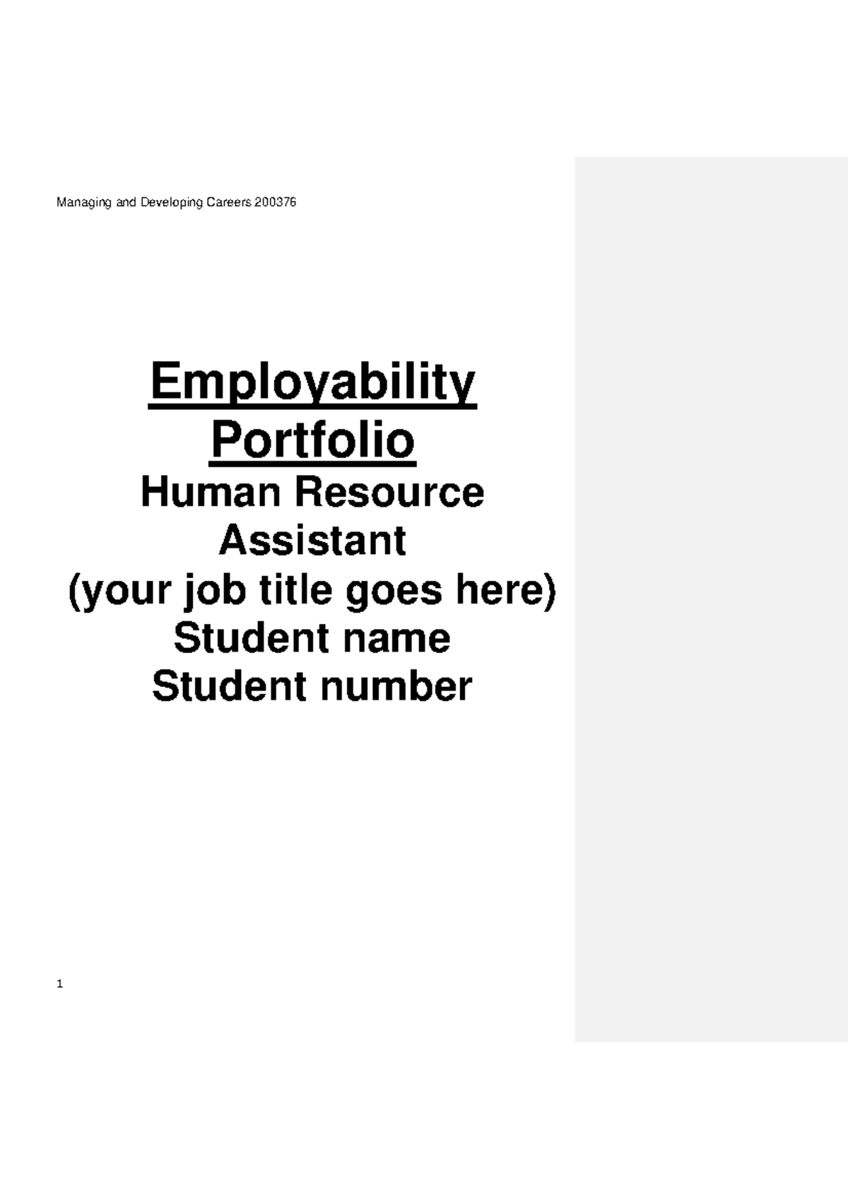 Employability Portfolio Example updated for Spring 2017 - Employability ...