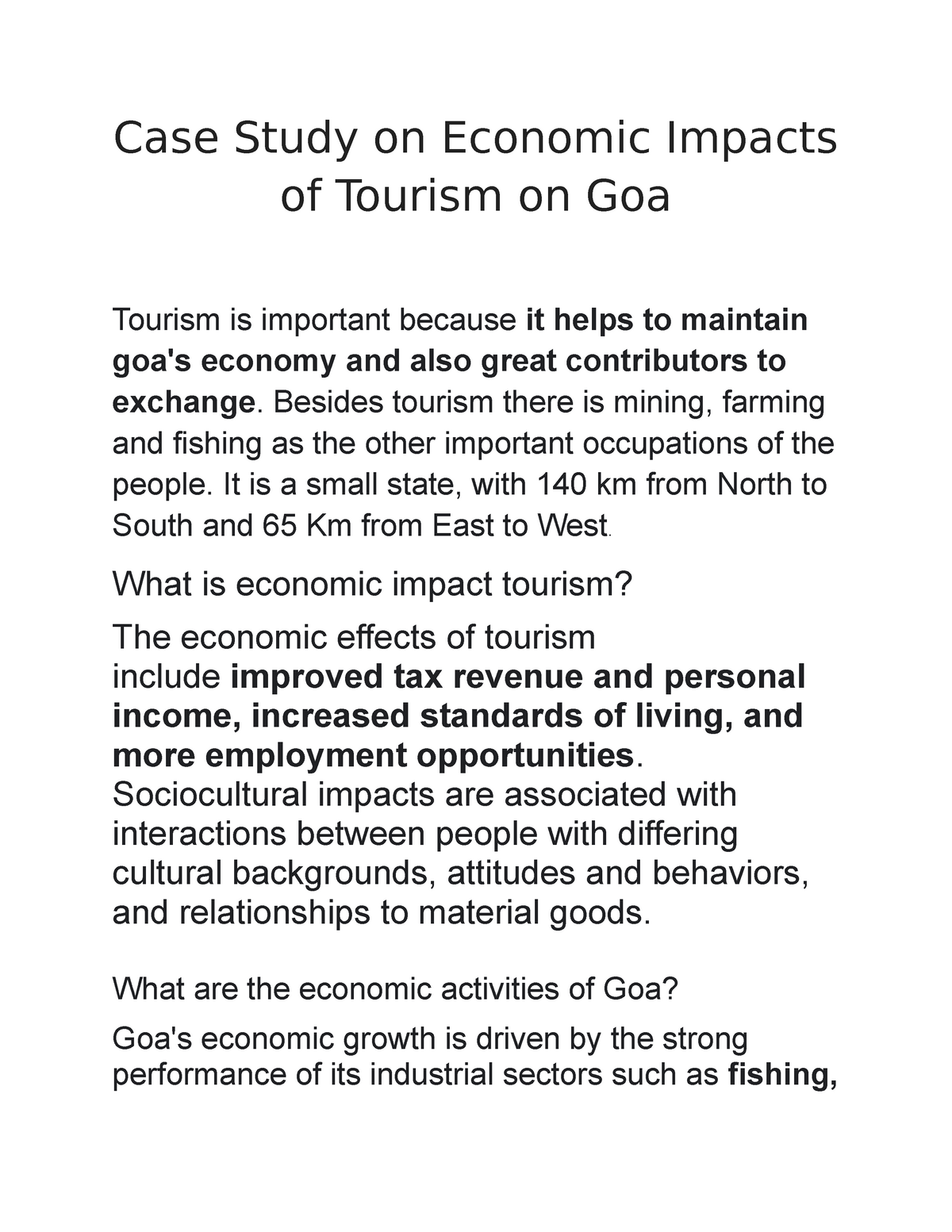 negative impacts of tourism in goa