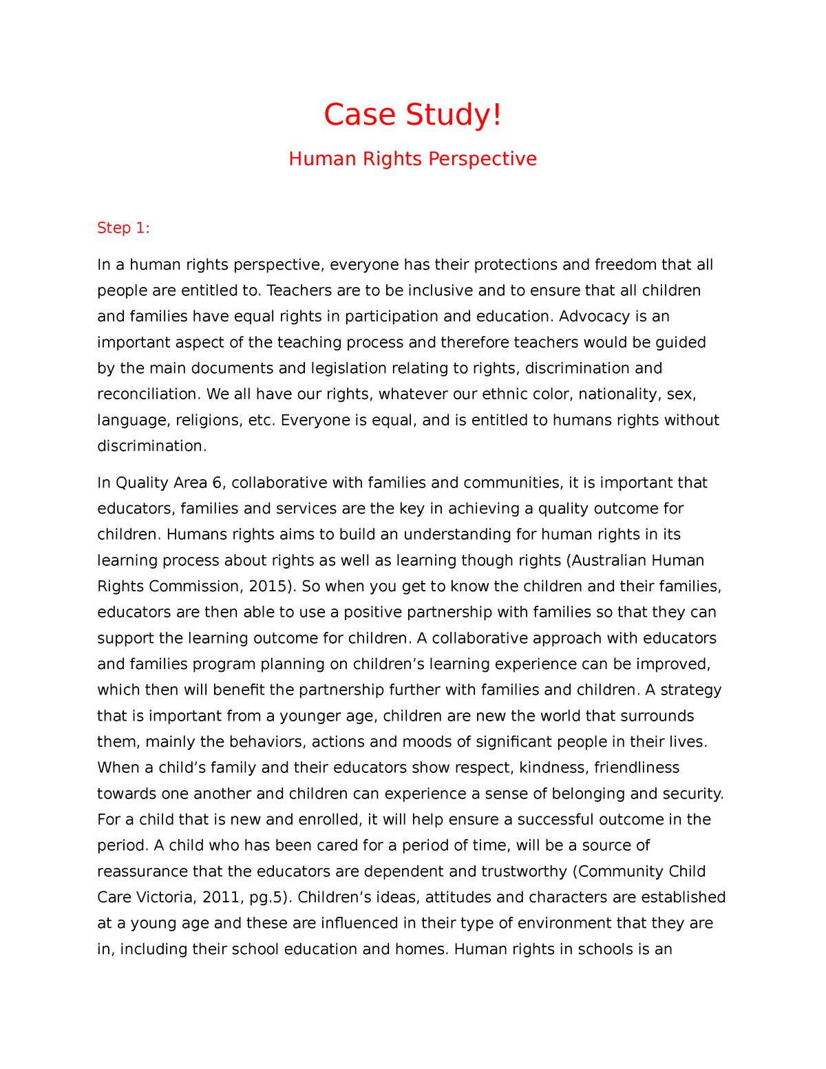 human rights case study questions