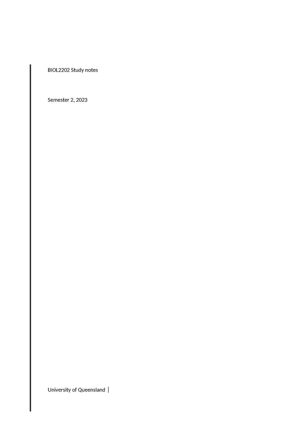 BIOL2202 Study Notes - BIOL2202 Study Notes Semester 2, 2023 University ...